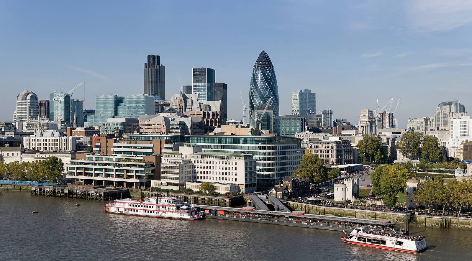 The City of London skyline with the Gherkin