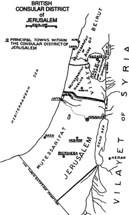 Archive map of the British Consular District of Jerusalem, 1907