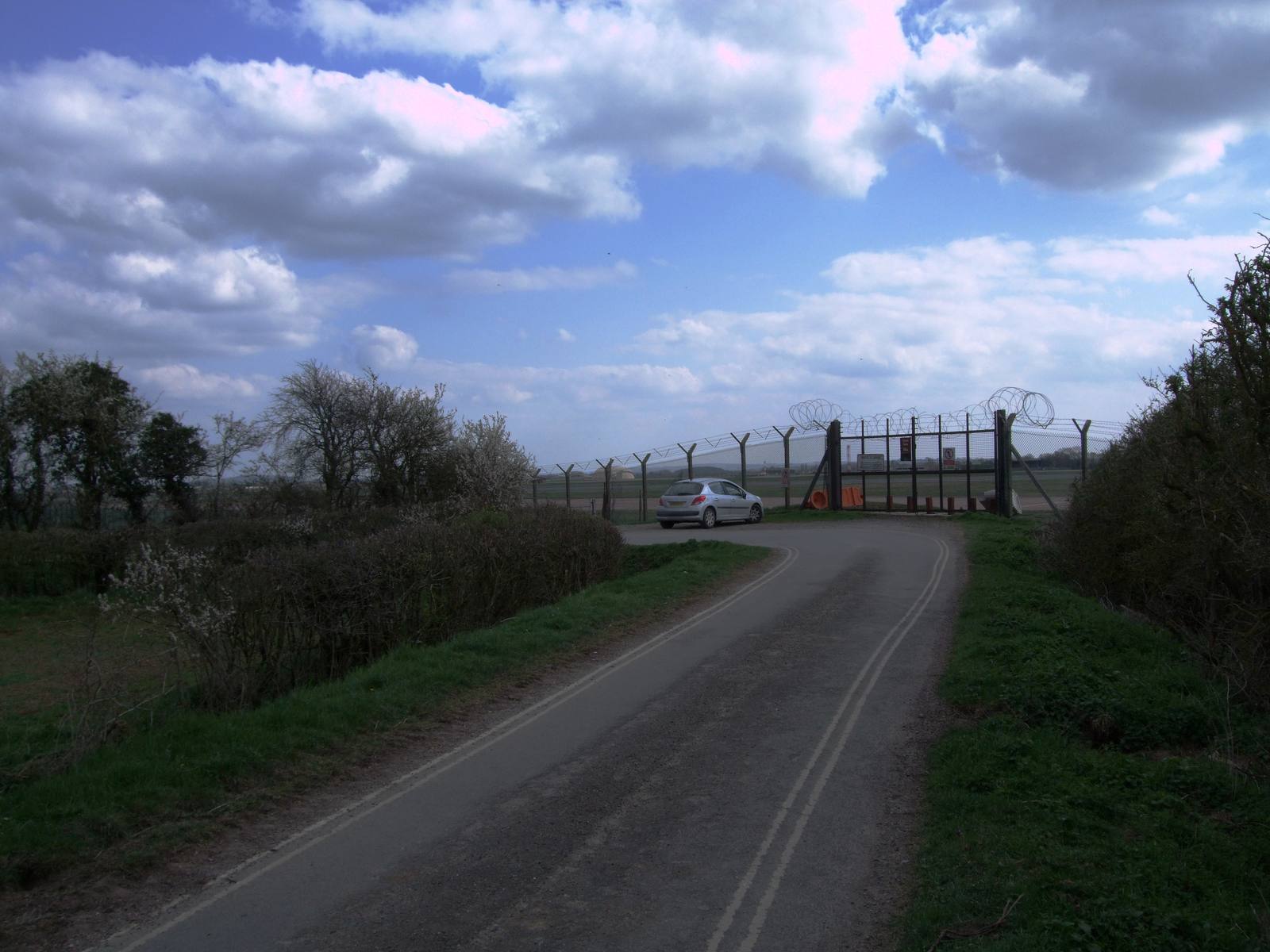 A security gate at RAF Fairford