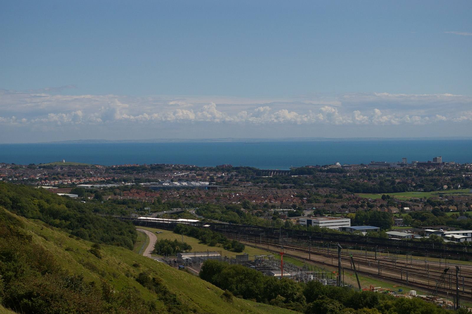 Folkestone and the English Channel seen from the viewpoint on Crete Road West