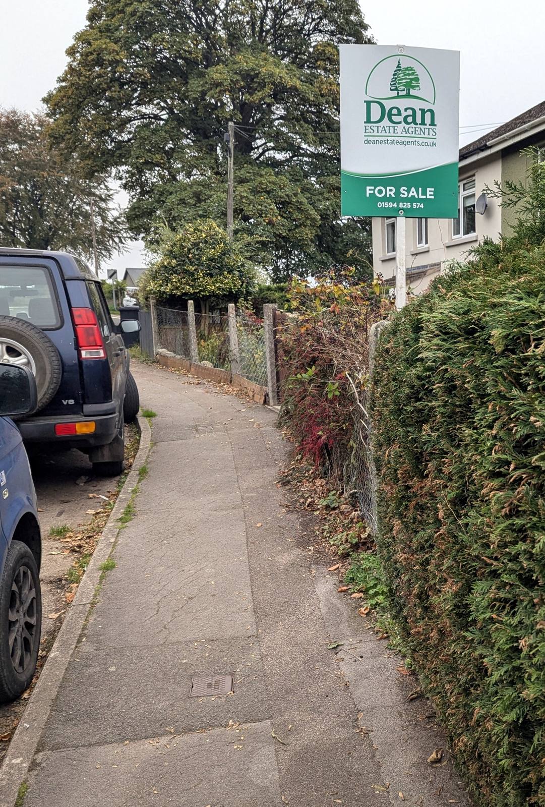 An estate agent's for sale sign outside a house