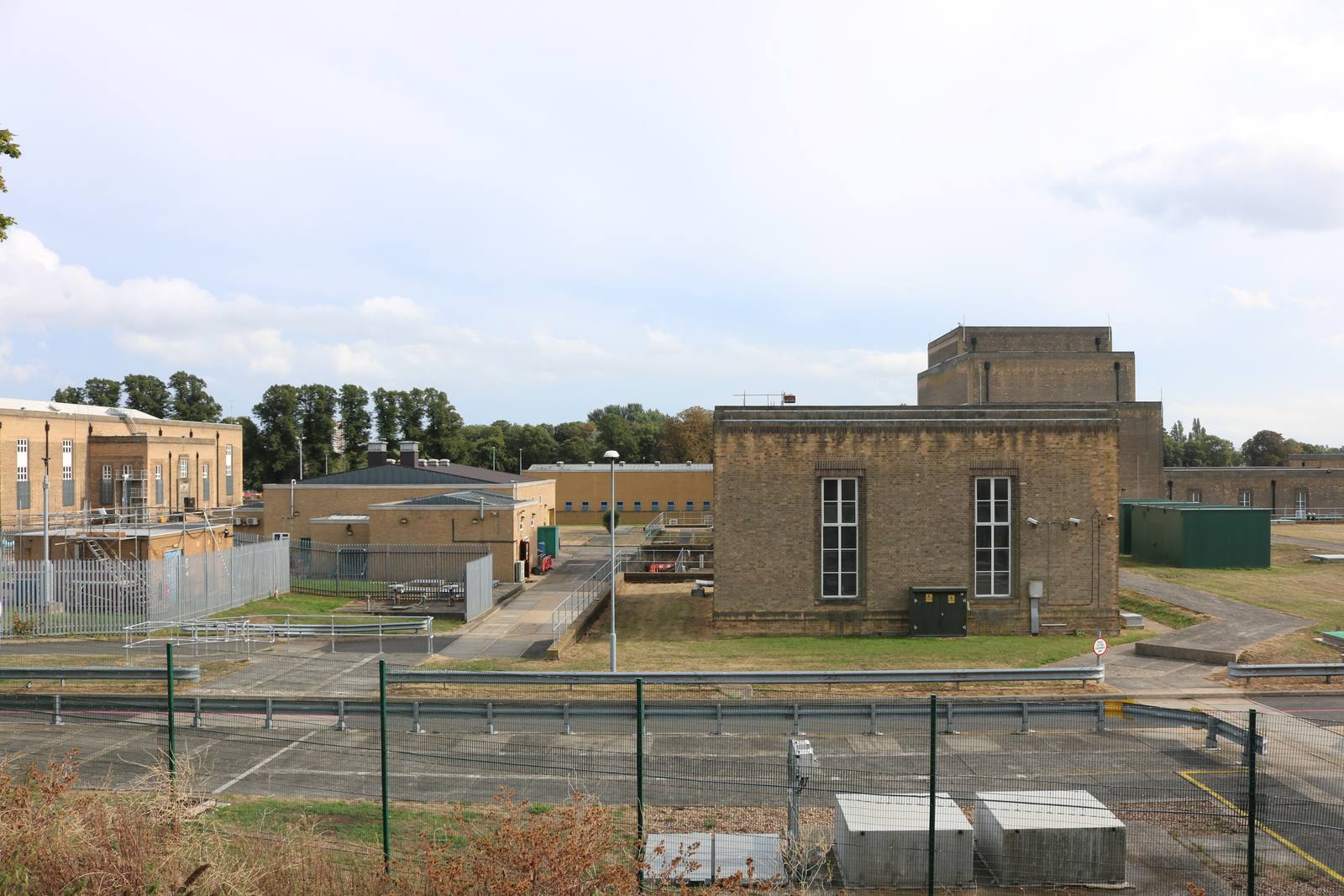 Brick buildings at Hampton Water Treatment Works in London