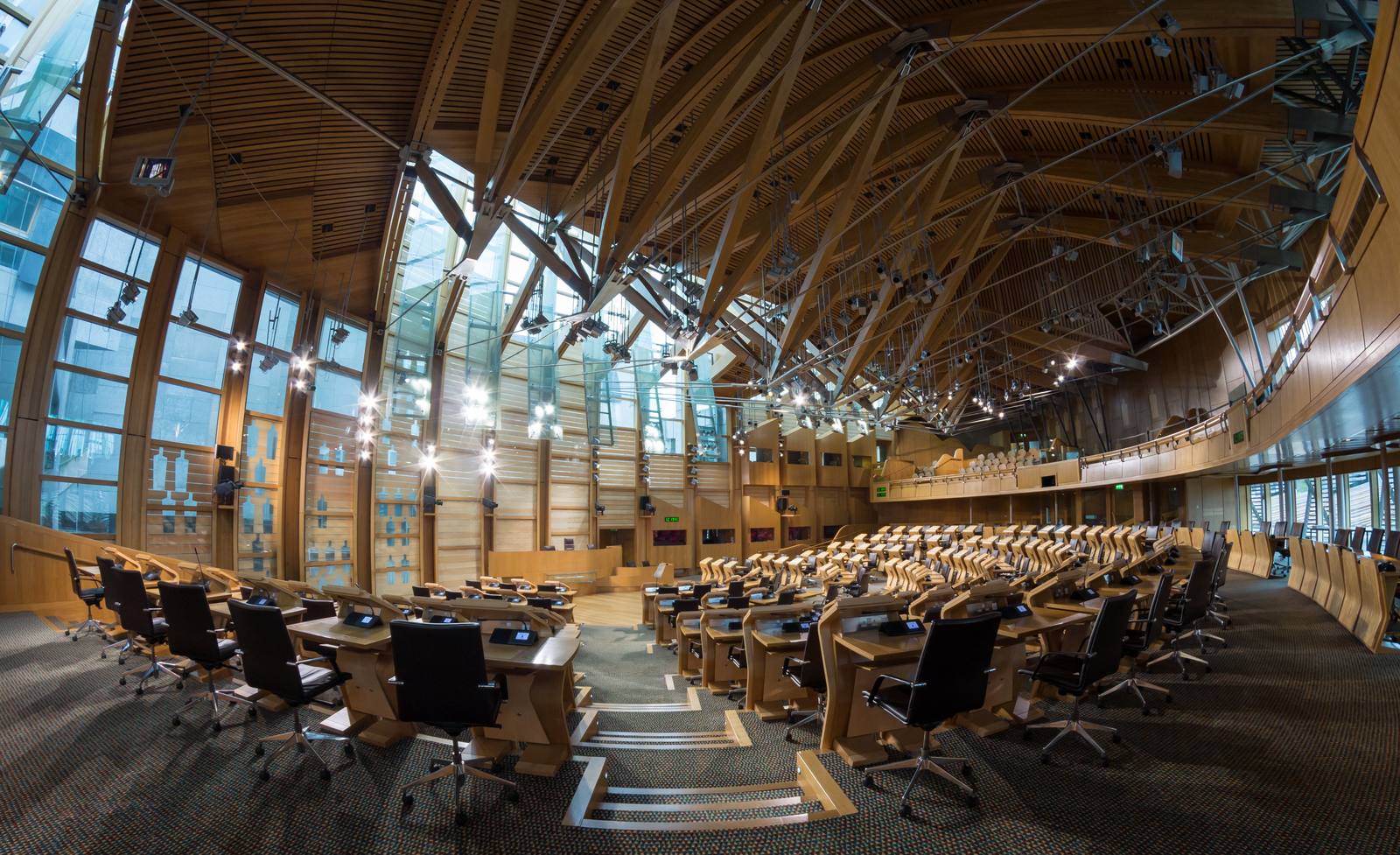 The debating chamber of the Scottish Parliament