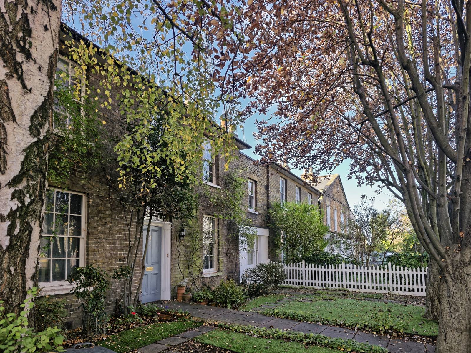 Brick terraced cottages on Bounds Green Road in Wood Green, London