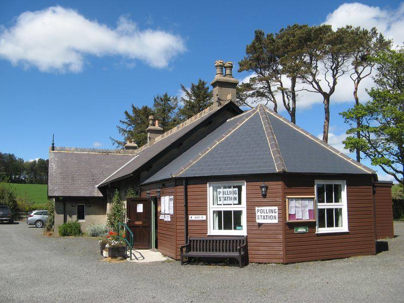 A polling station at Howick, Northumberland
