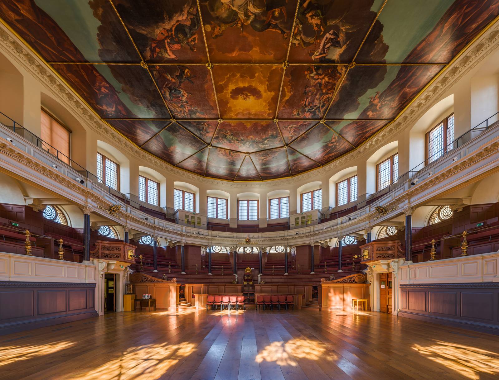 The interior of the Sheldonian Theatre in Oxford