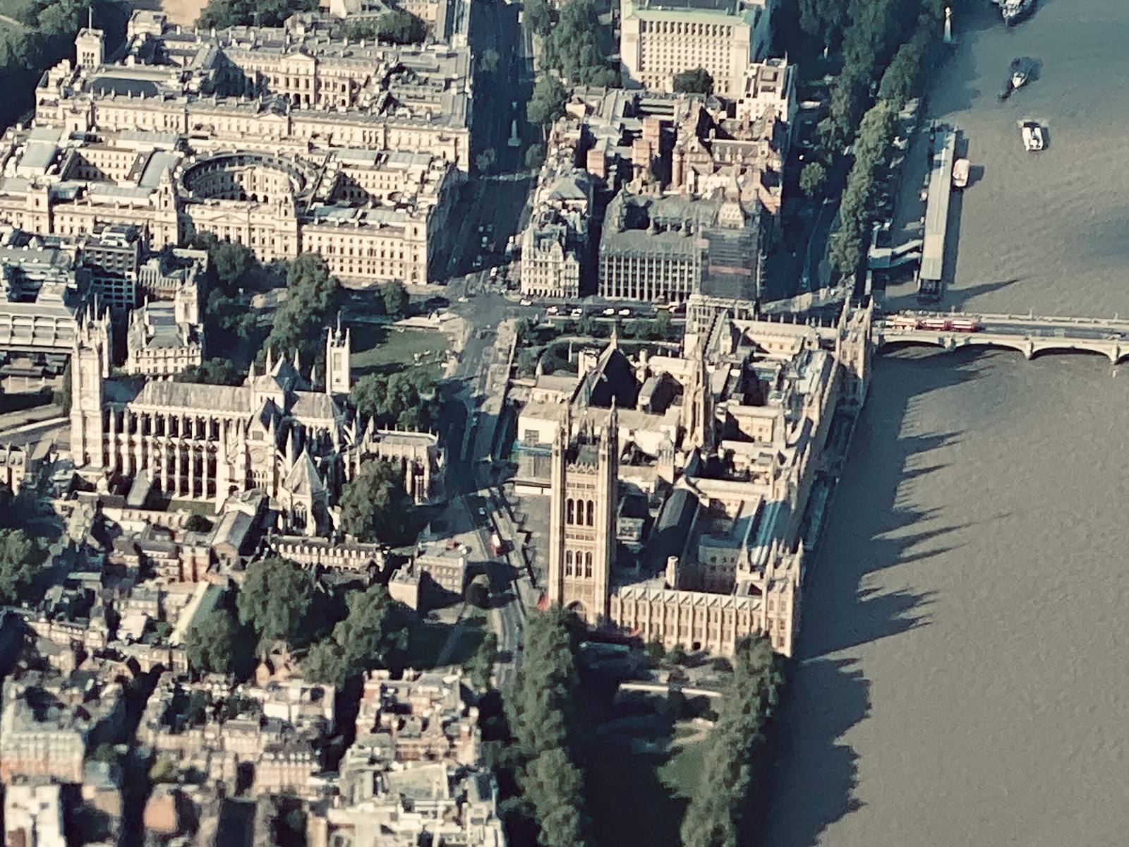 An aerial view of the Palace of Westminster